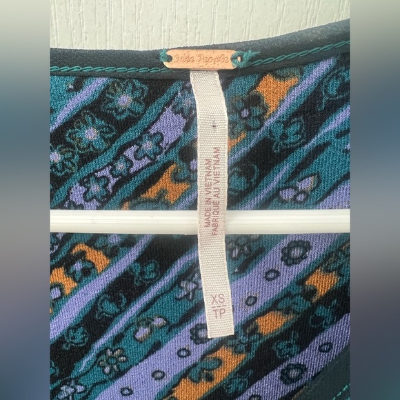 NWT $168 Free People Phoebe Wrap Long Sleeve Maxi Dress in Blue Combo (Size XS) - Picture 11 of 11